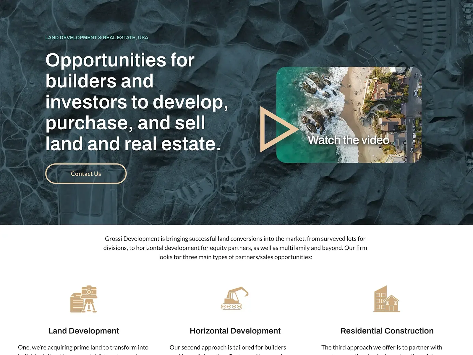 The Grossi Development website
