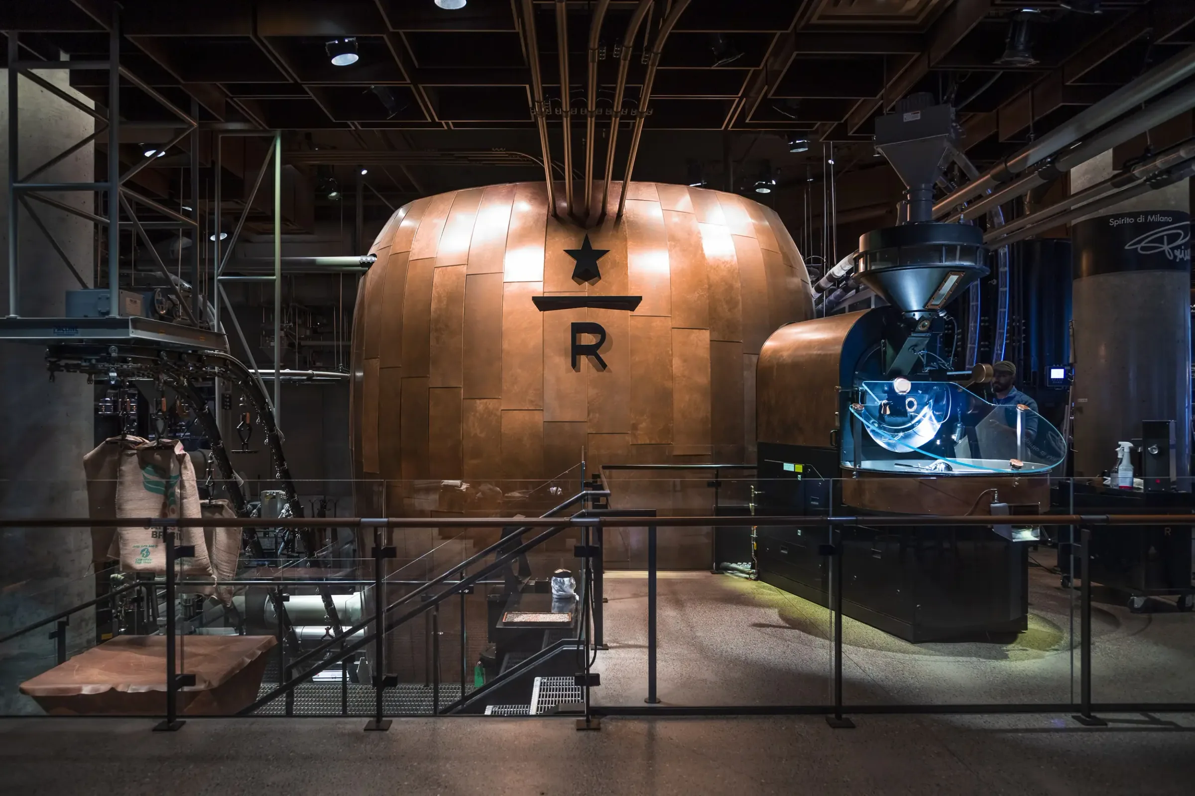 The copper cask inside Starbucks Reserve Roastery