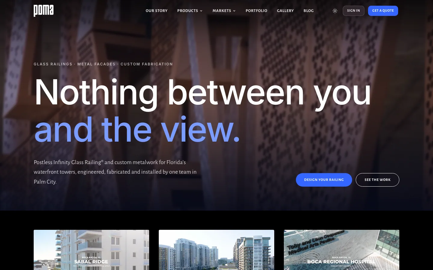 The POMA website home page