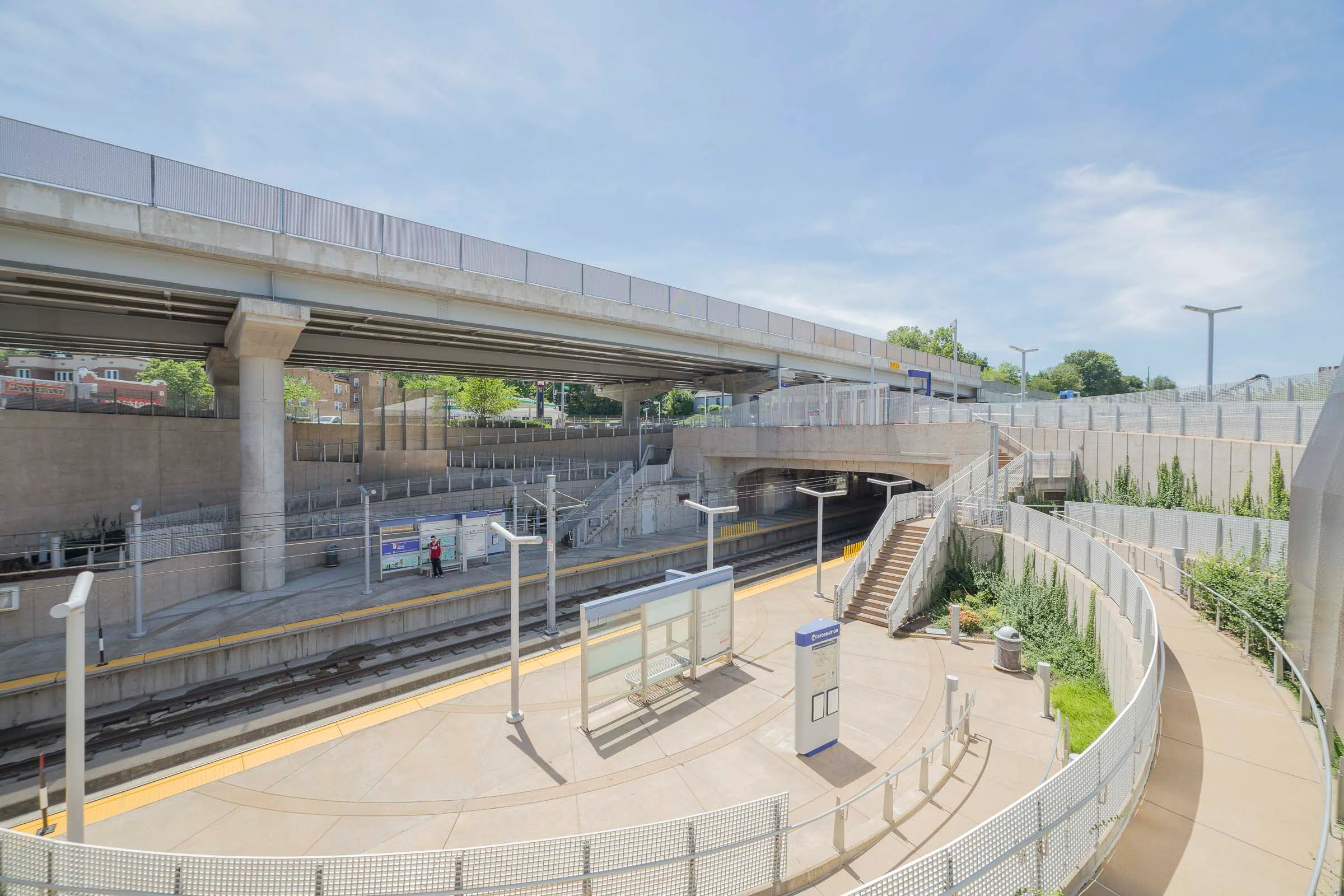The platform and stairs from the overpass
