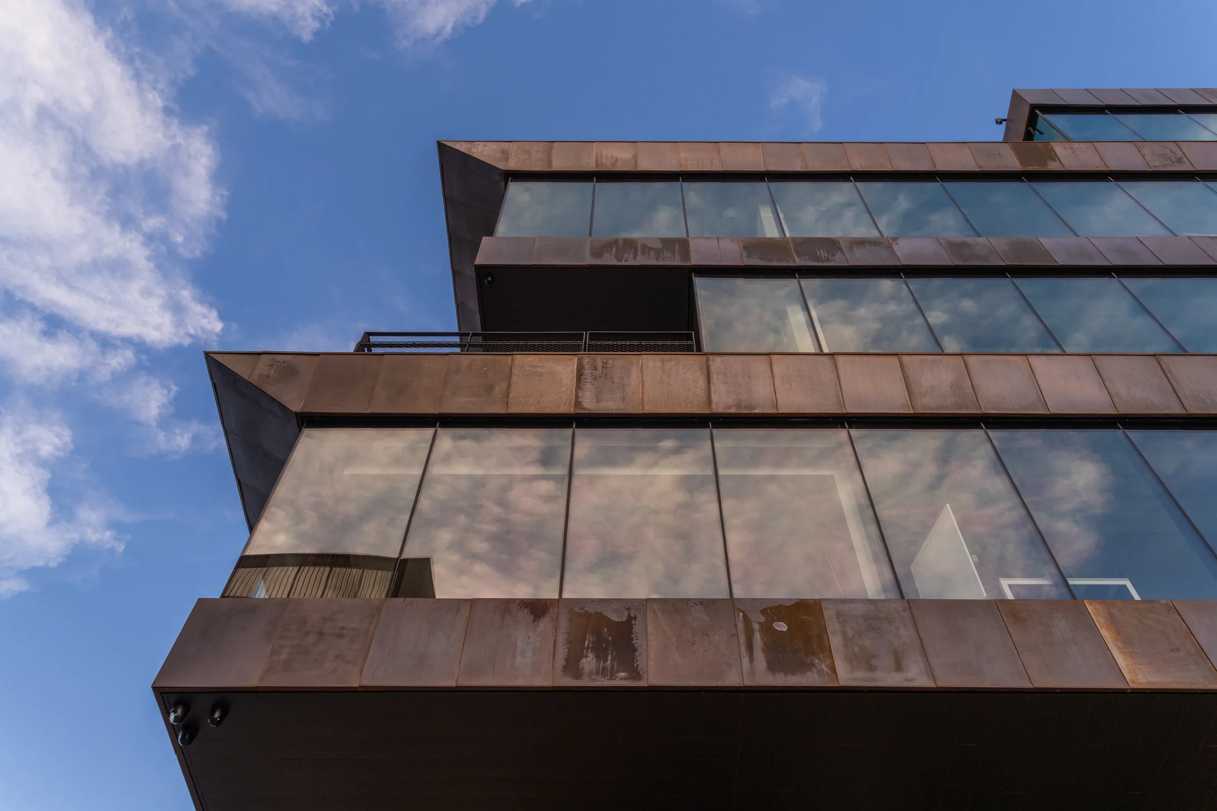 A copper-clad corner jutting into the sky